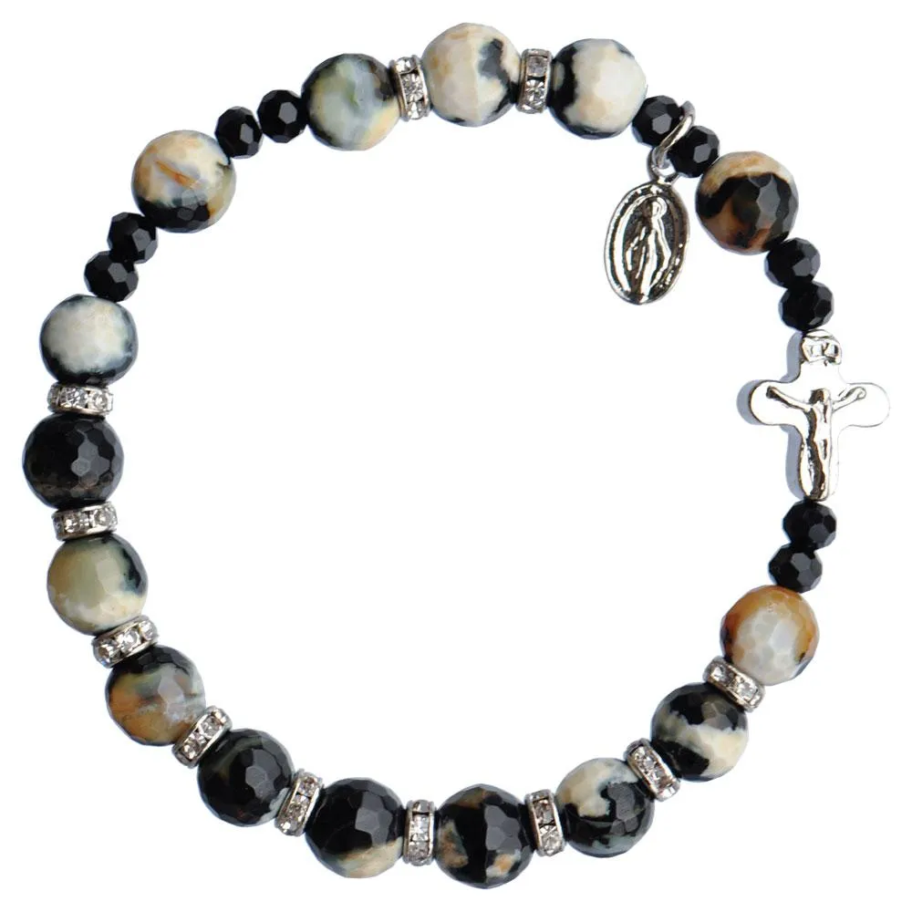 Genuine Zebra Jasper Rosary Bracelet (8 mm)