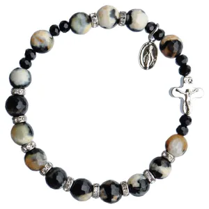 Genuine Zebra Jasper Rosary Bracelet (8 mm)