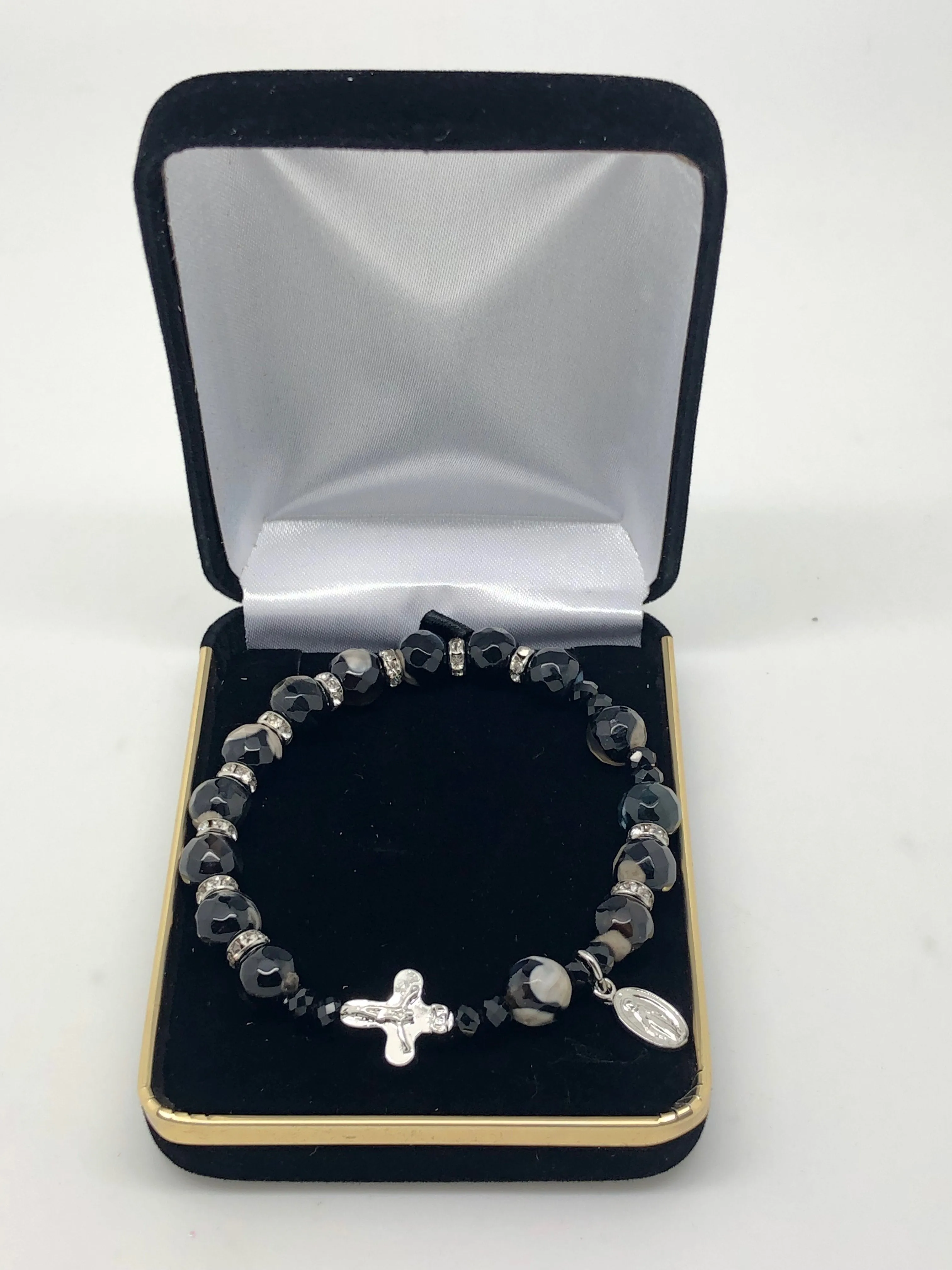 Genuine Zebra Jasper Rosary Bracelet (8 mm)