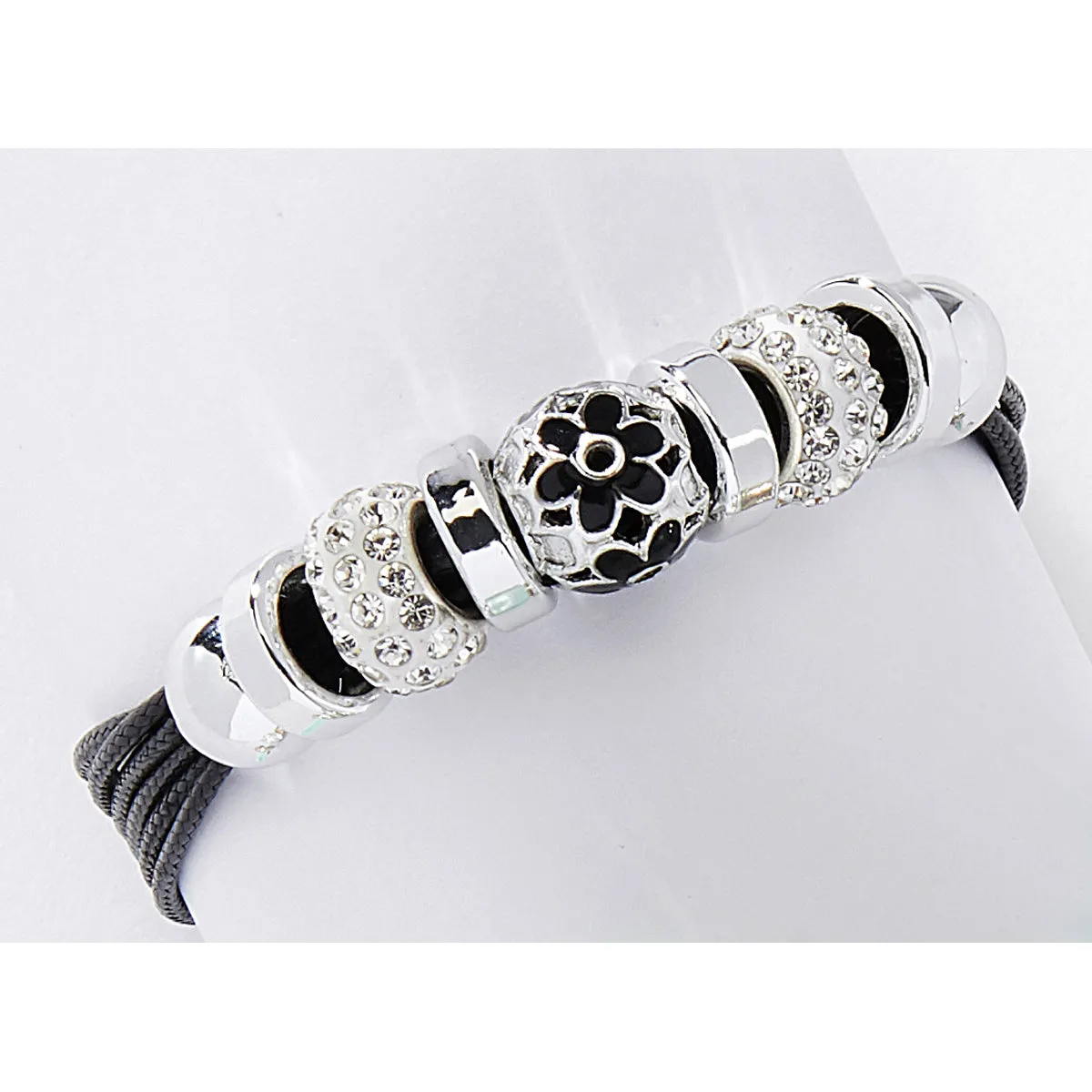 Glass Bead Bracelets, Black or Pink