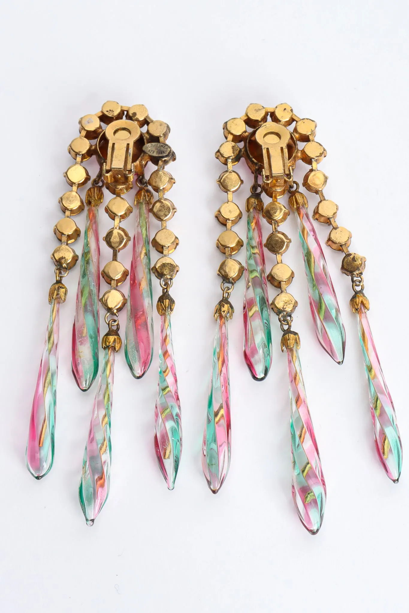 Glass Rod Crystal Chandelier Earrings