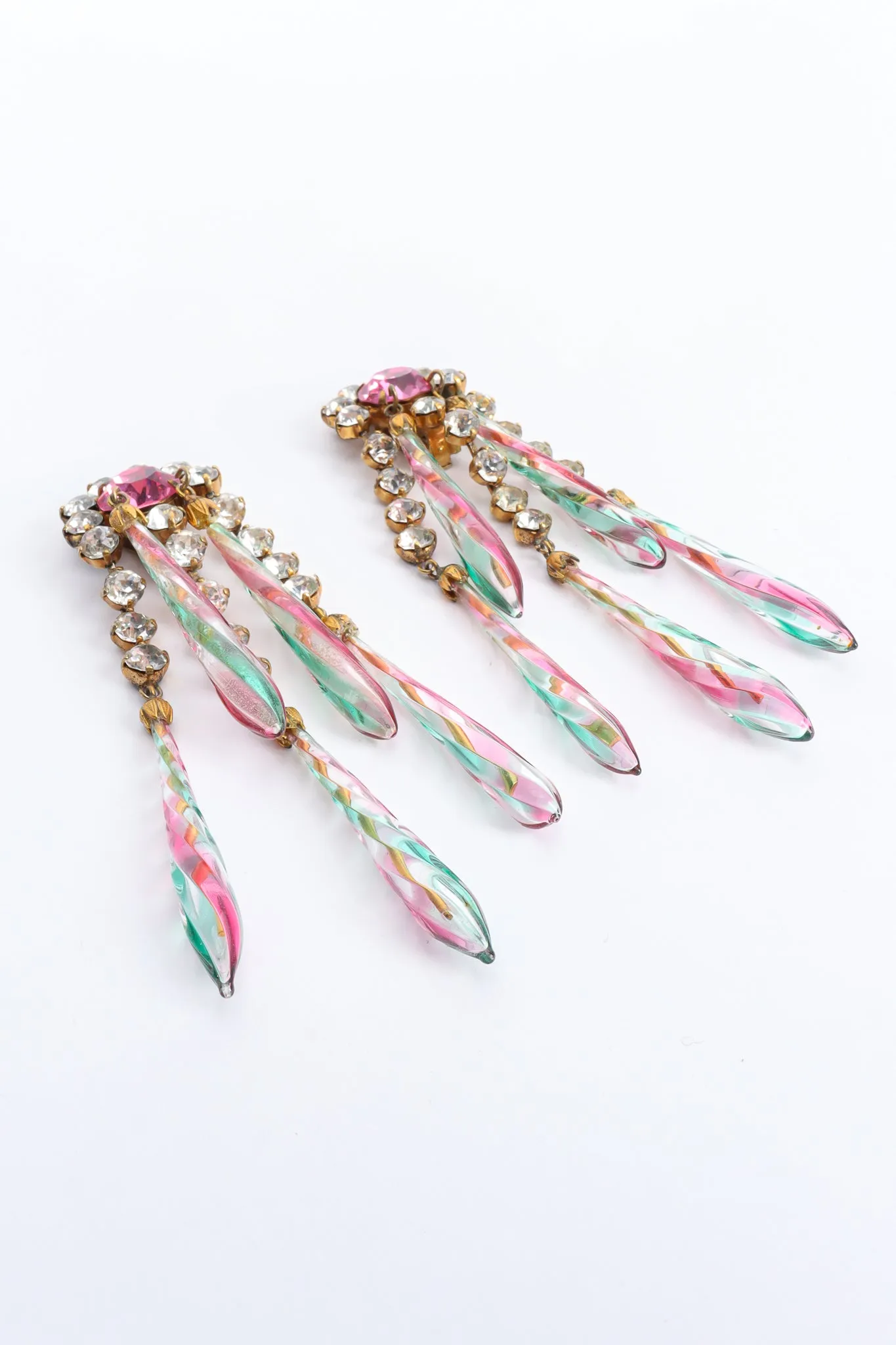 Glass Rod Crystal Chandelier Earrings
