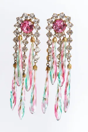 Glass Rod Crystal Chandelier Earrings