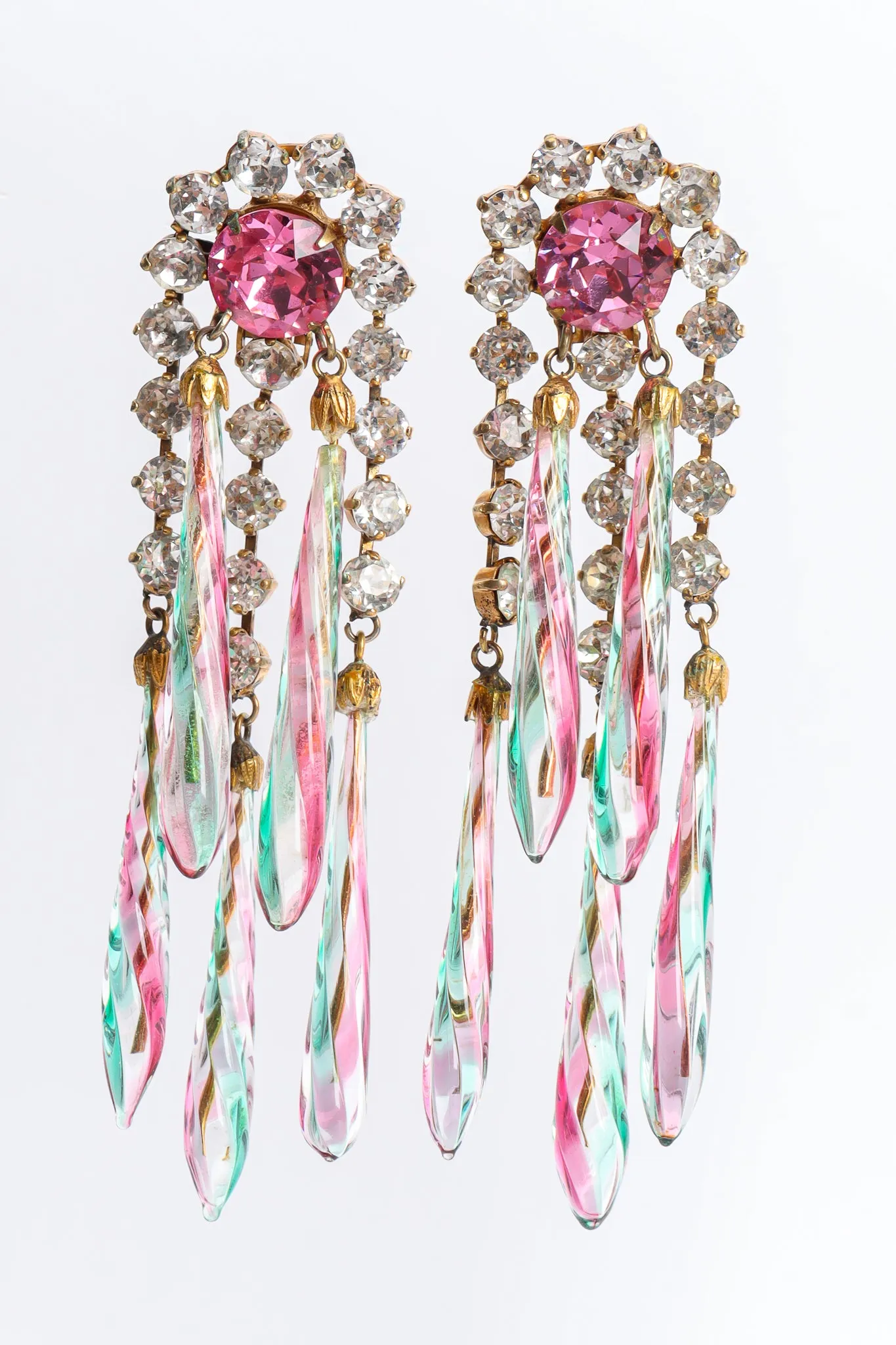 Glass Rod Crystal Chandelier Earrings