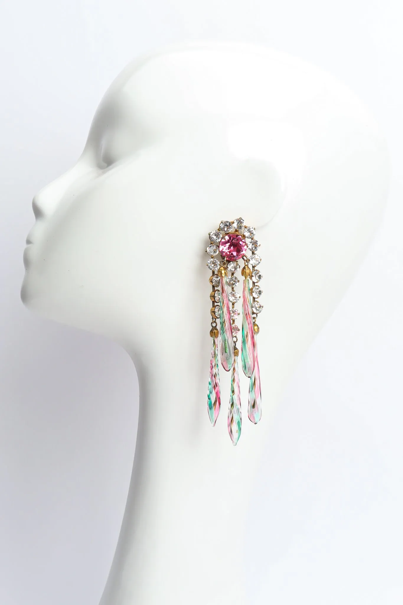 Glass Rod Crystal Chandelier Earrings
