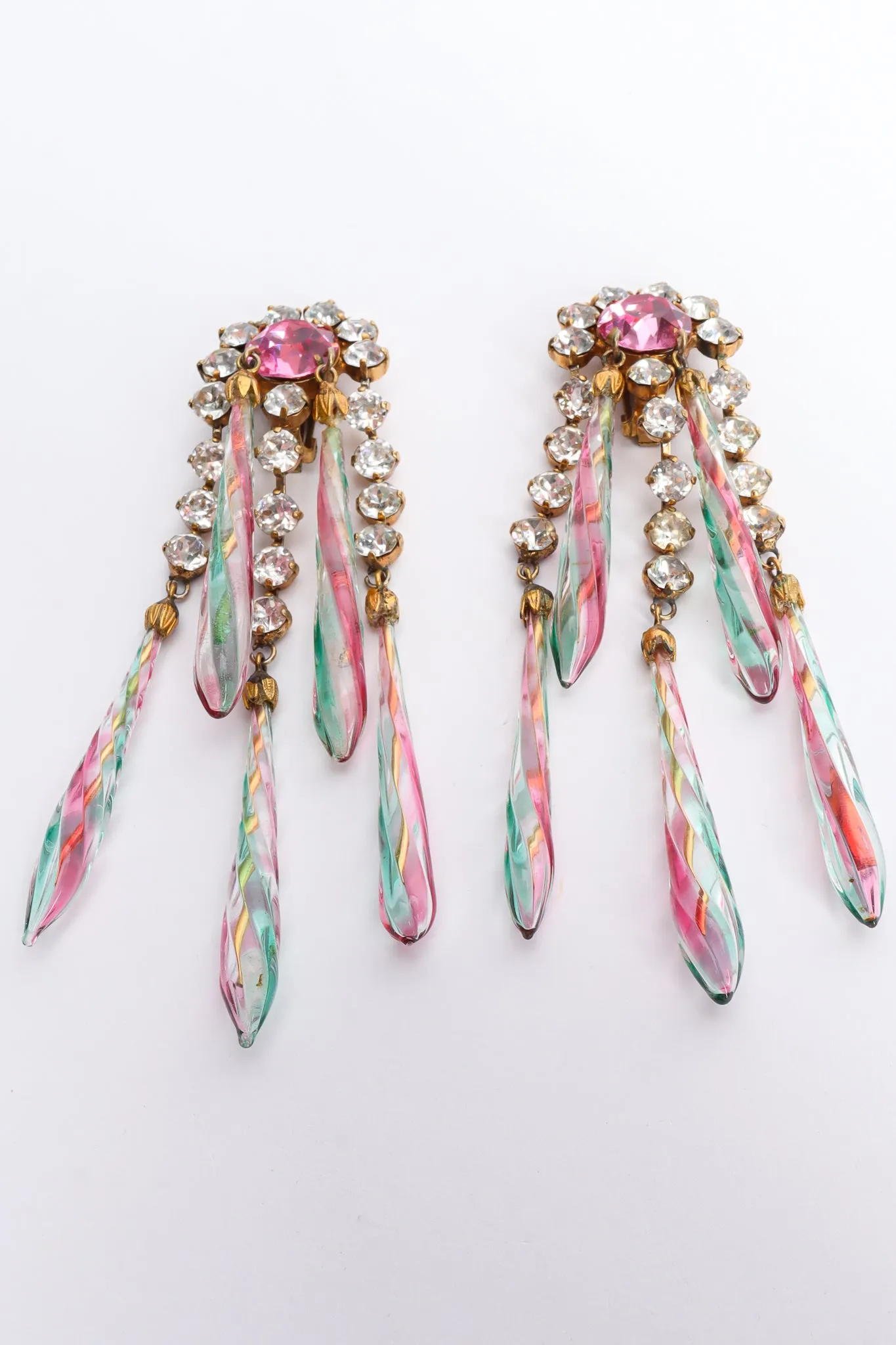 Glass Rod Crystal Chandelier Earrings