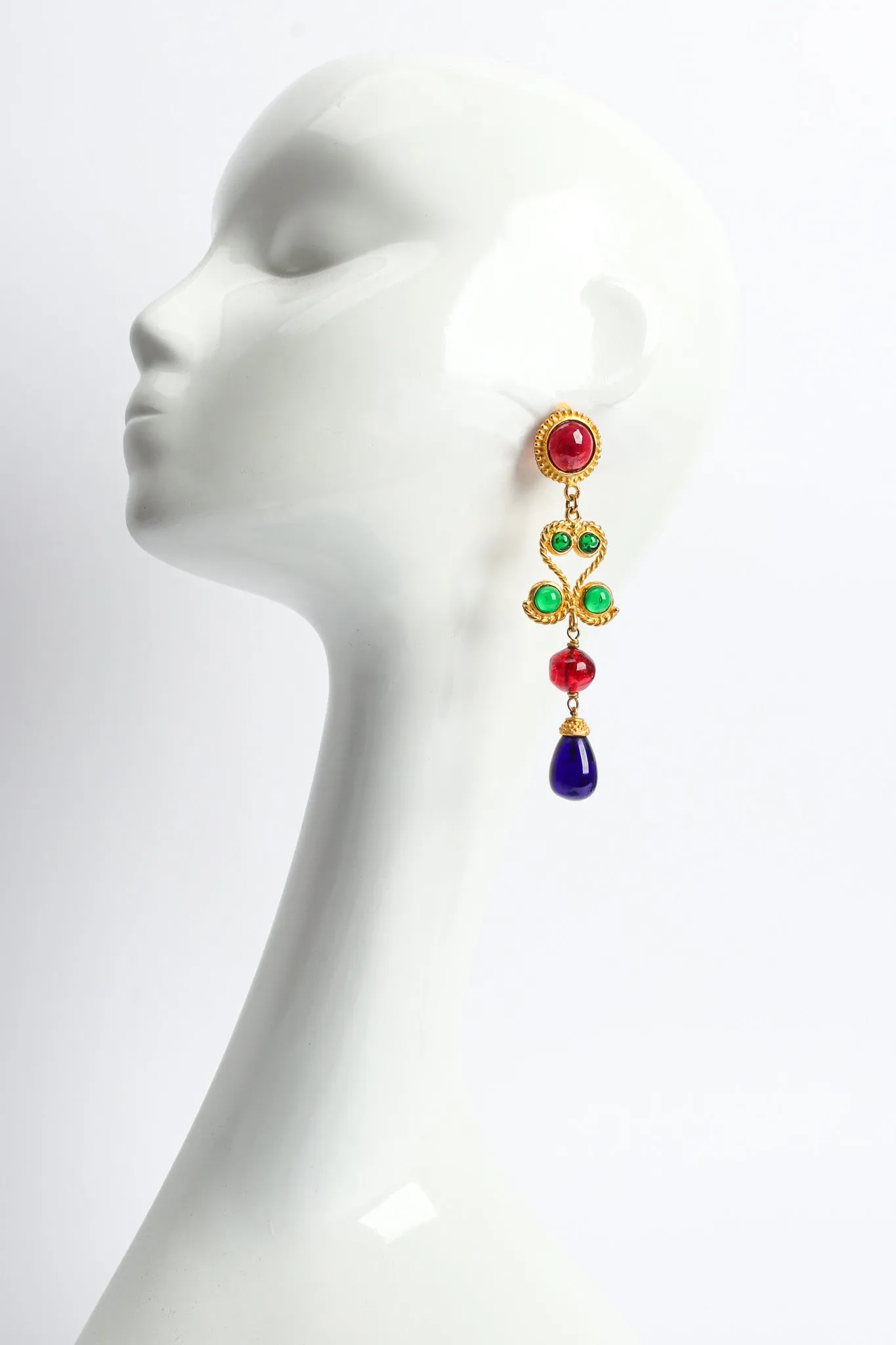 Glass Stone Chandelier Earrings