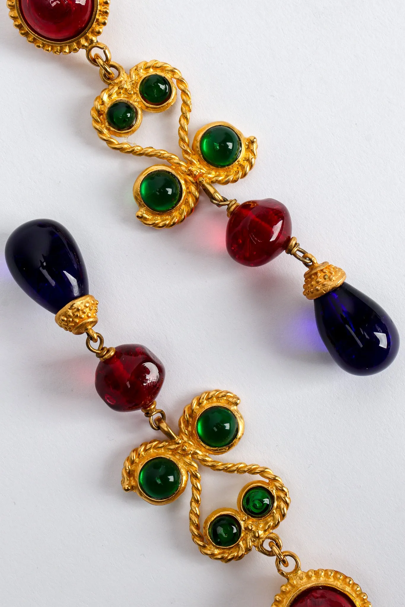 Glass Stone Chandelier Earrings