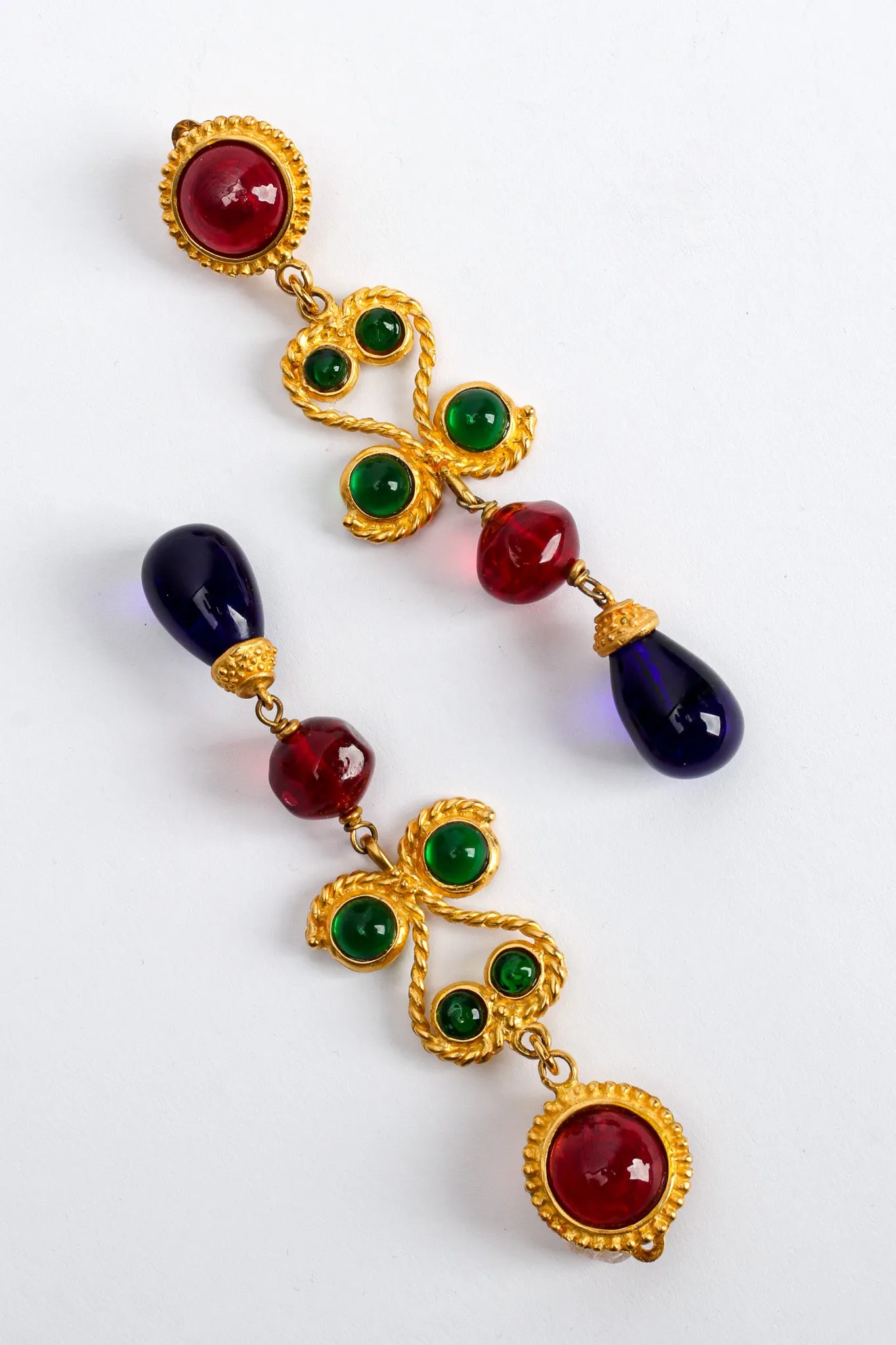 Glass Stone Chandelier Earrings