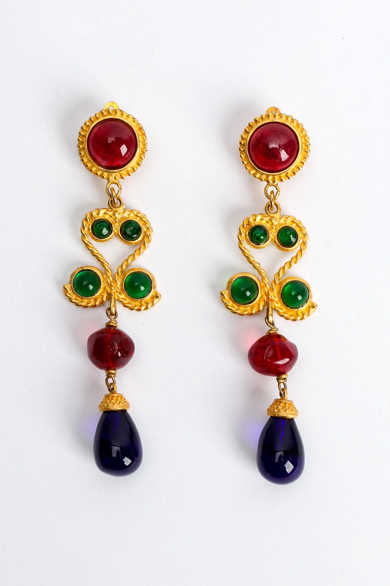Glass Stone Chandelier Earrings