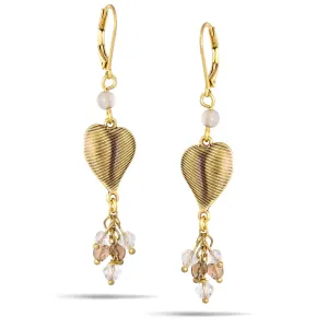 GOLD HEART DROP EARRINGS #194NT3601