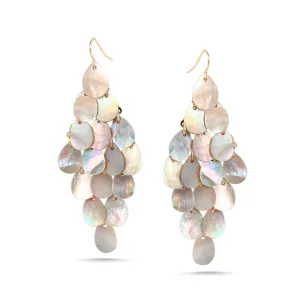 GOLD MOTHER OF PEARL TEARDROP EARRING #SQ6378