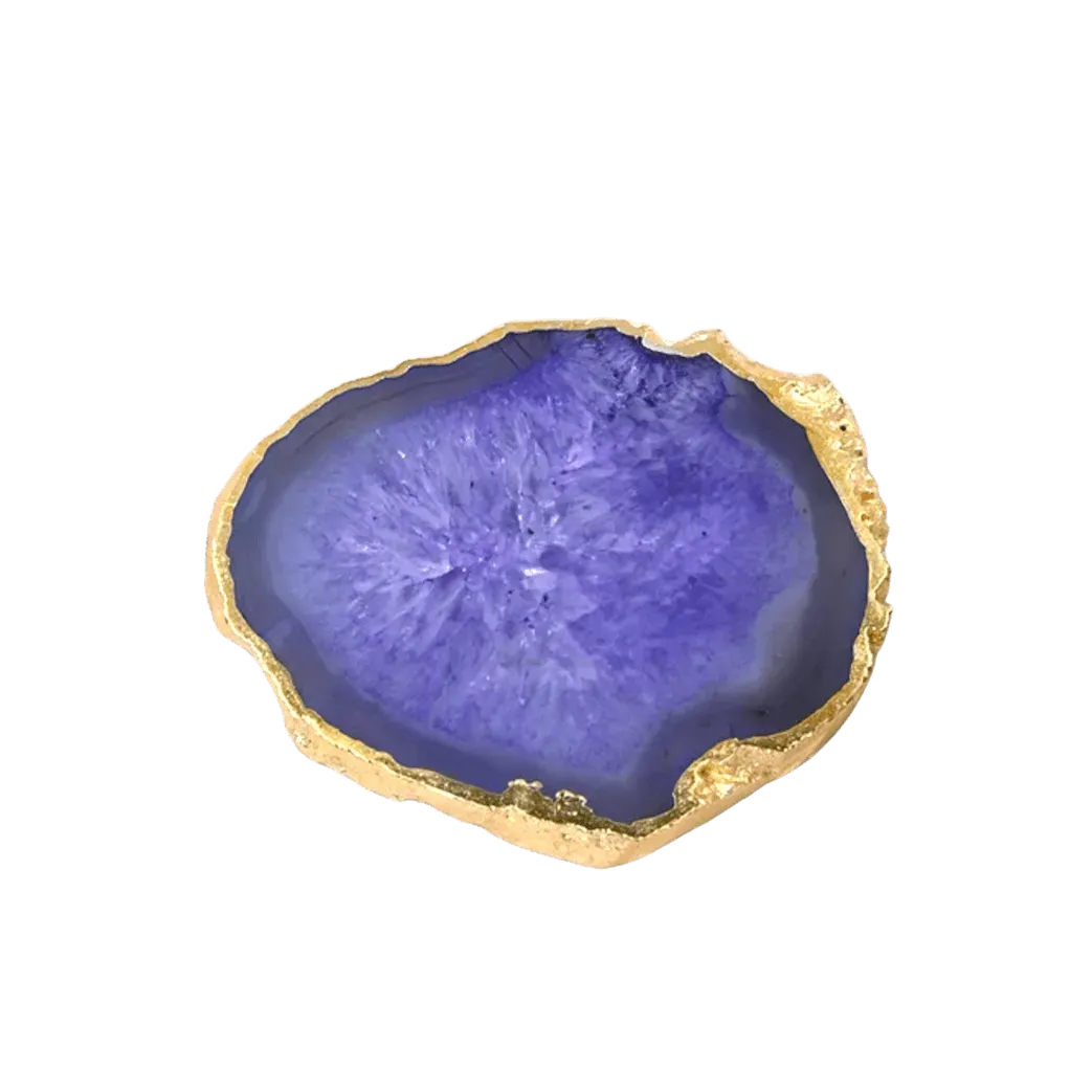 Gold Plated Agate Coaster Set