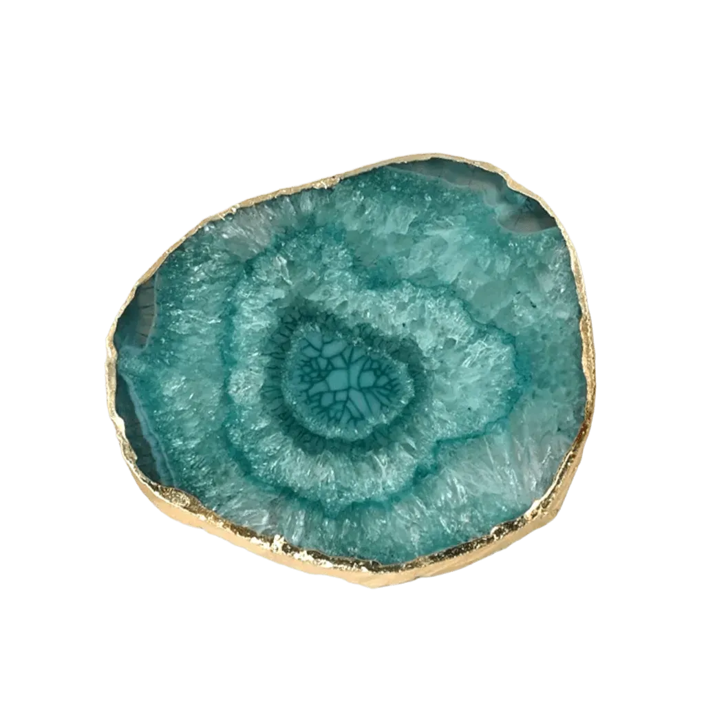 Gold Plated Agate Coaster Set