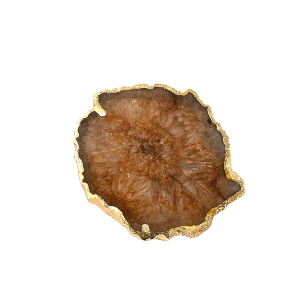 Gold Plated Agate Coaster Set
