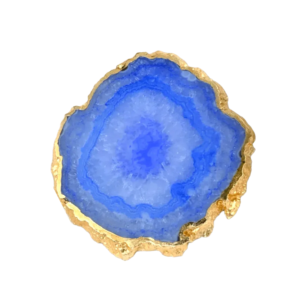 Gold Plated Agate Coaster Set