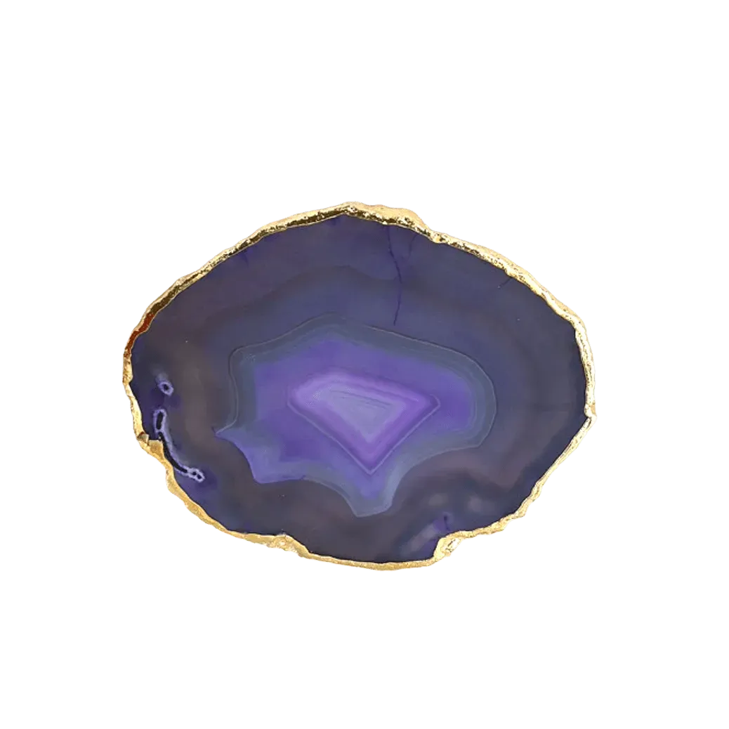 Gold Plated Agate Coaster Set