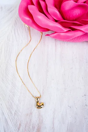 Goldtone Bubble Initial 'L' Necklace