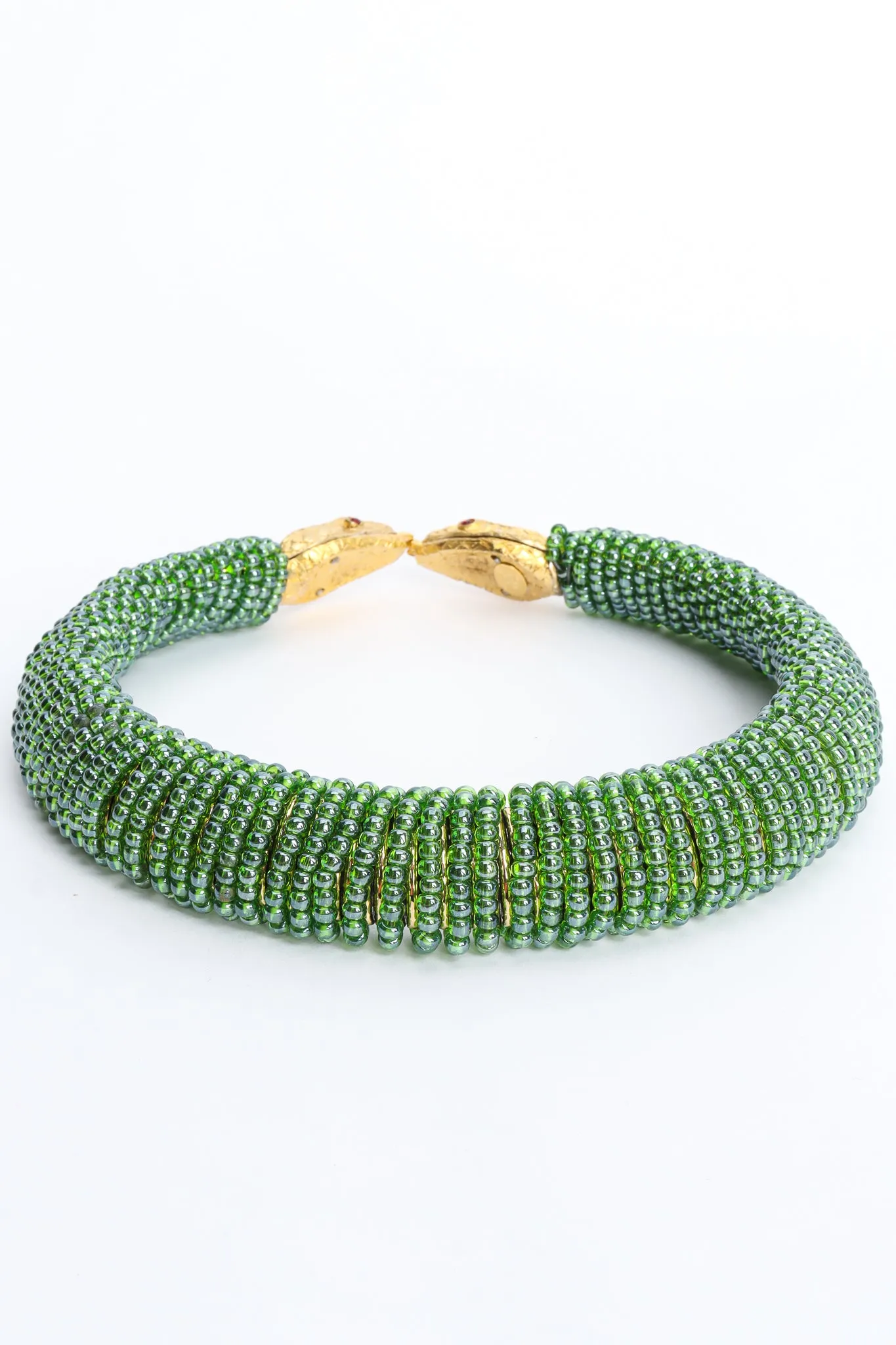 Green Beaded Snake Collar