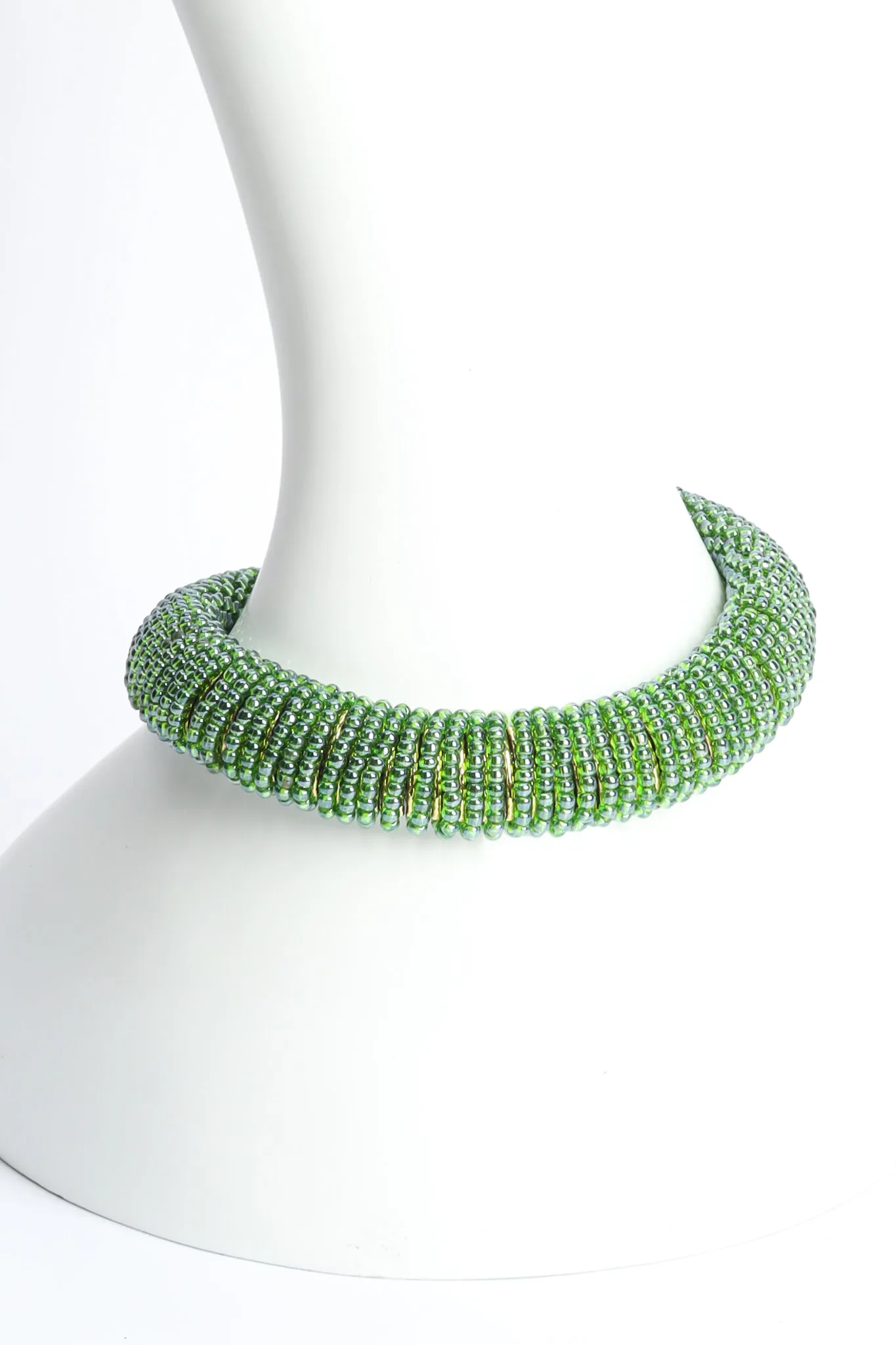 Green Beaded Snake Collar