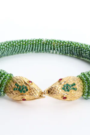 Green Beaded Snake Collar