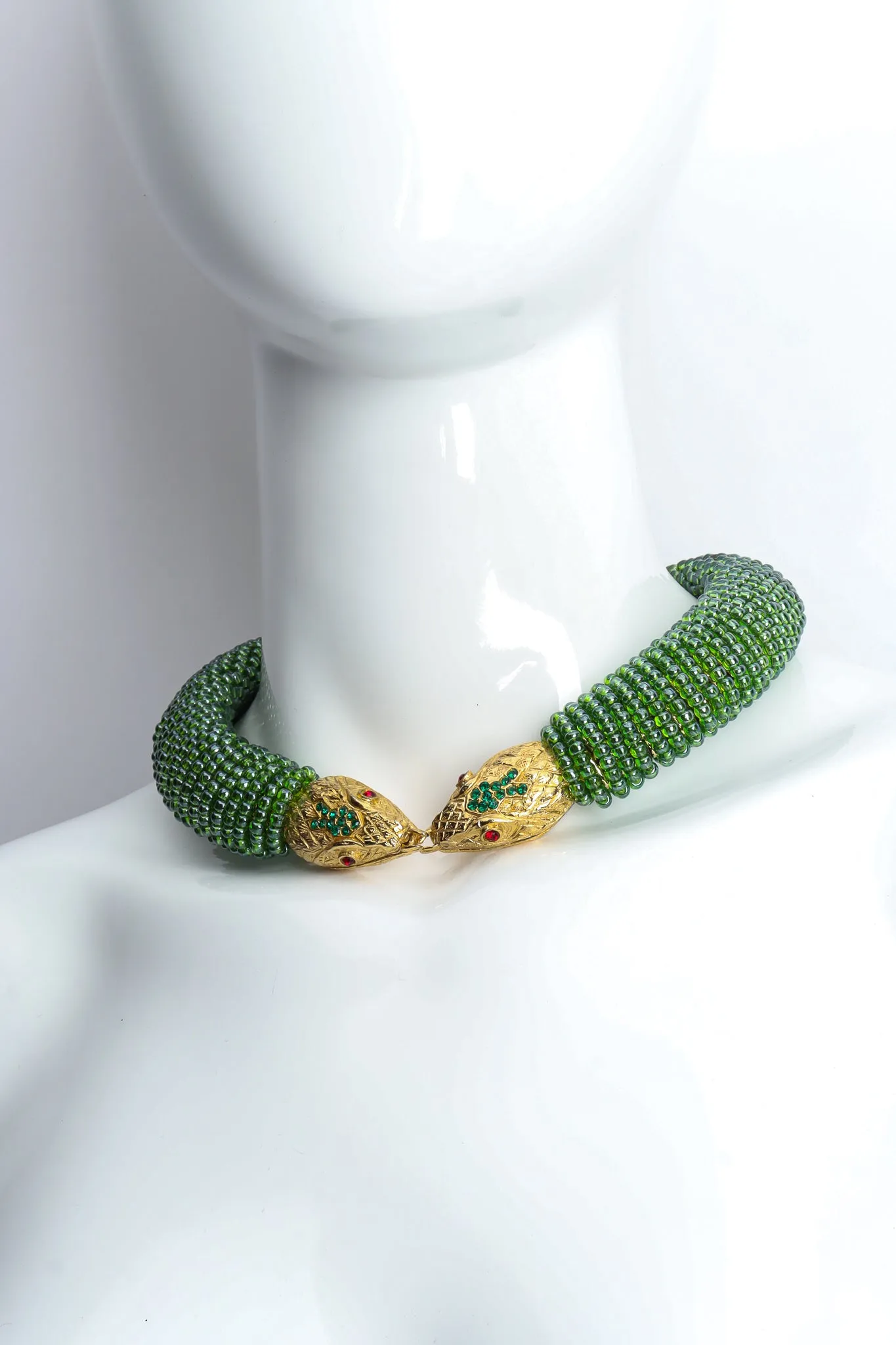 Green Beaded Snake Collar