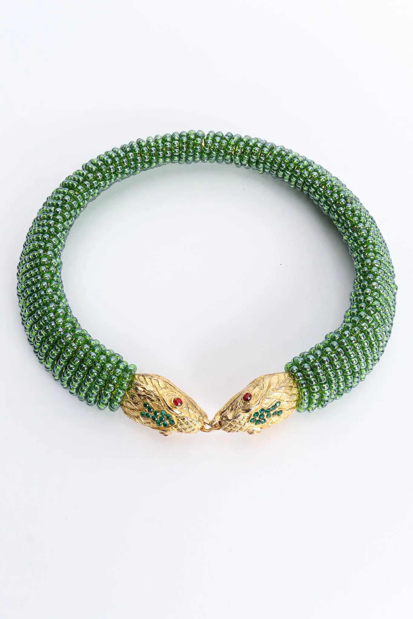 Green Beaded Snake Collar