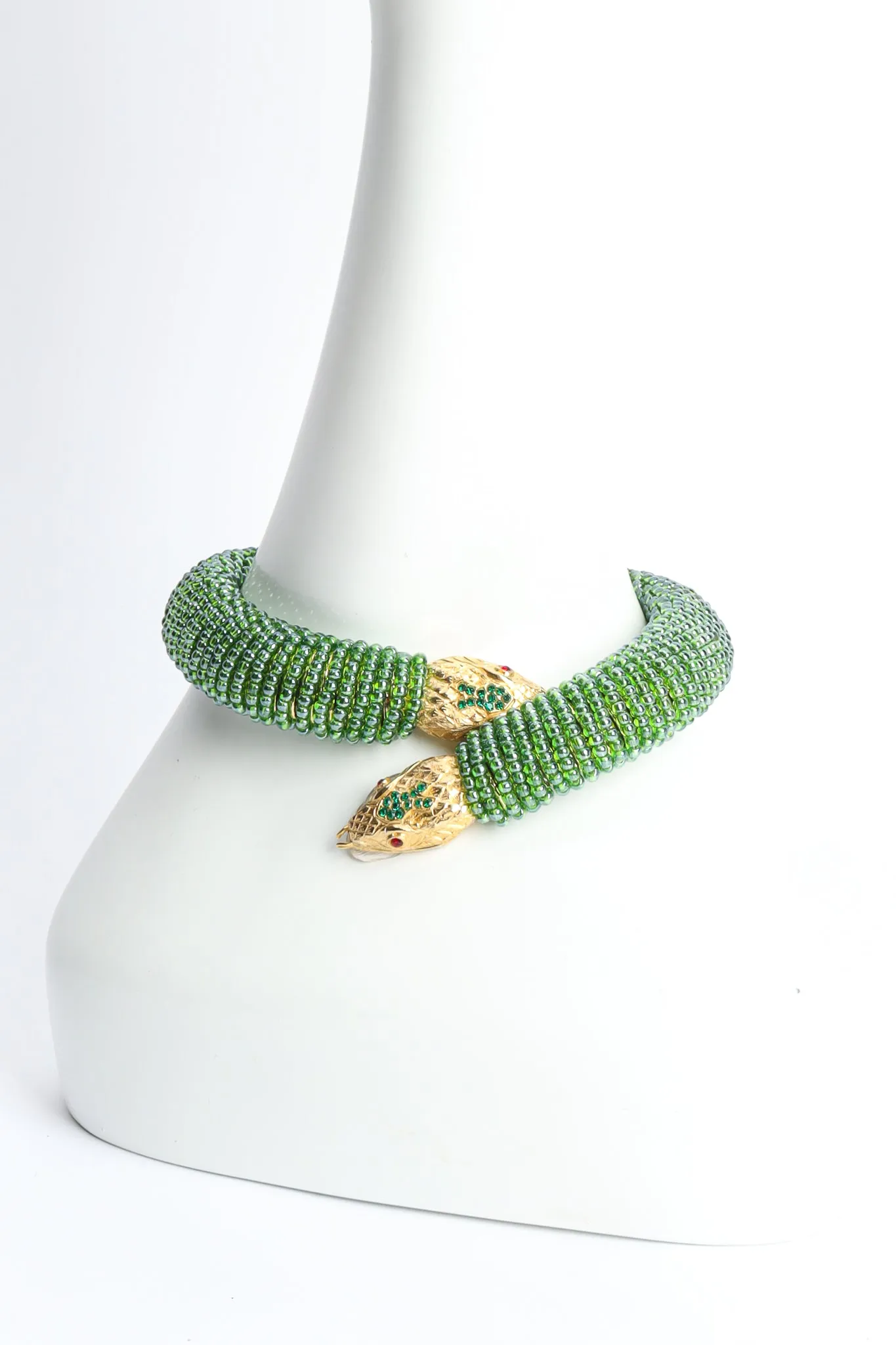 Green Beaded Snake Collar