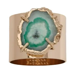 Green Quartz Napkin Ring Set