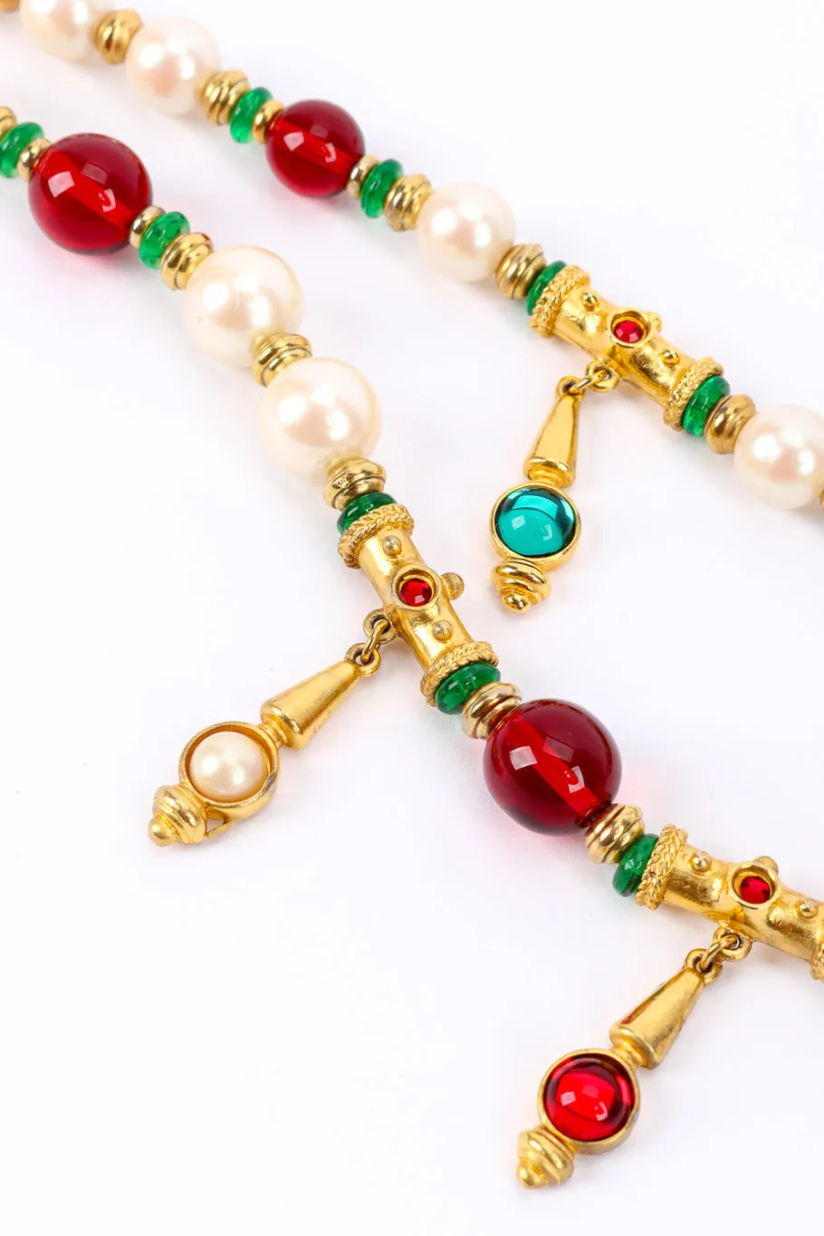 Gripoix Pearl Heart Necklace and Earrings Set