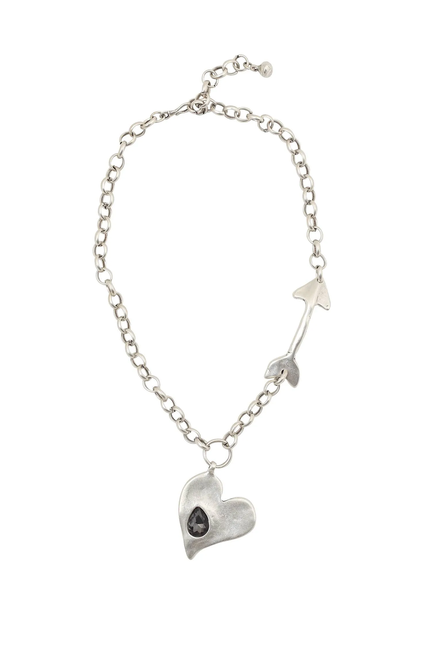 Handmade Arrow Heart Pewter Necklace