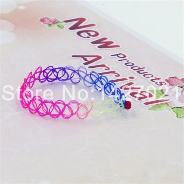 Handmade Hot Selling Vintage Stretch Tattoo bracelet Gothic Punk Grunge Henna Elastic with bracelet