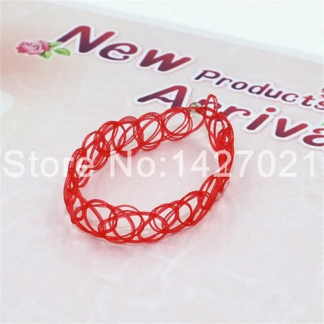 Handmade Hot Selling Vintage Stretch Tattoo bracelet Gothic Punk Grunge Henna Elastic with bracelet