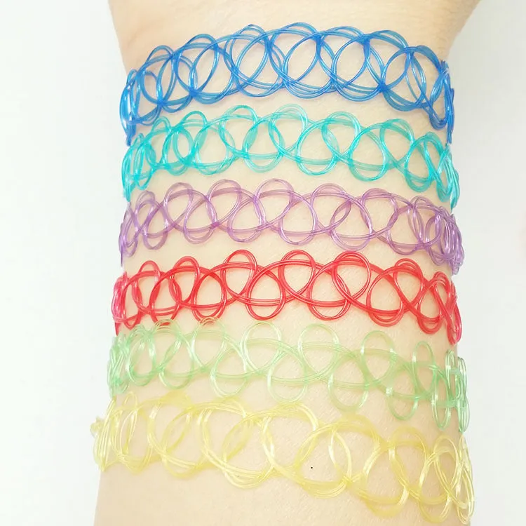 Handmade Hot Selling Vintage Stretch Tattoo bracelet Gothic Punk Grunge Henna Elastic with bracelet