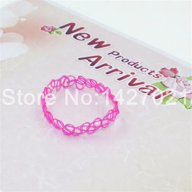 Handmade Hot Selling Vintage Stretch Tattoo bracelet Gothic Punk Grunge Henna Elastic with bracelet
