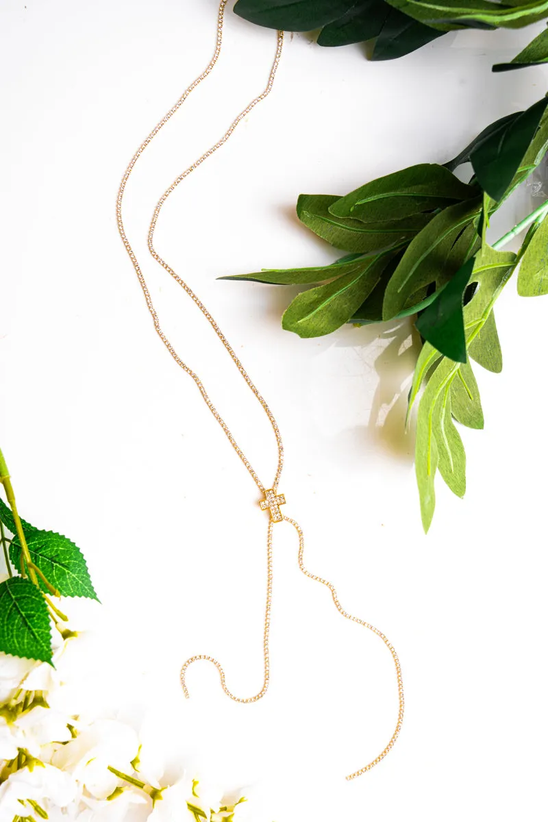 Have Faith Goldtone Cross Slider Necklace