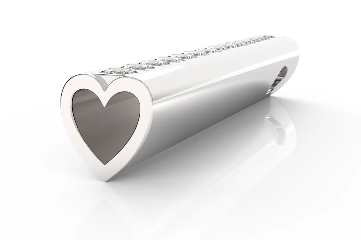 HEART - Silver Gemstone Pavé - Pendant