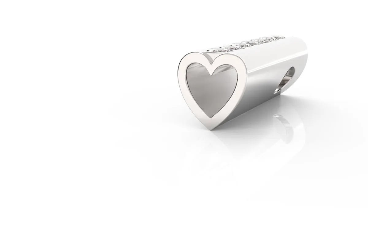 HEART - Silver Gemstone Pavé - Pendant