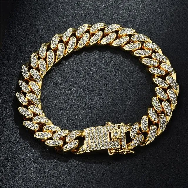 Hip Hop 13MM Bling Rapper Necklaces Set