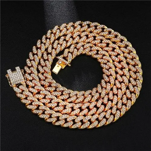 Hip Hop 13MM Bling Rapper Necklaces Set