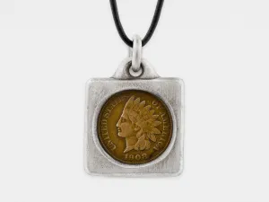 Indian Head Penny Coin in Sterling Silver Frame