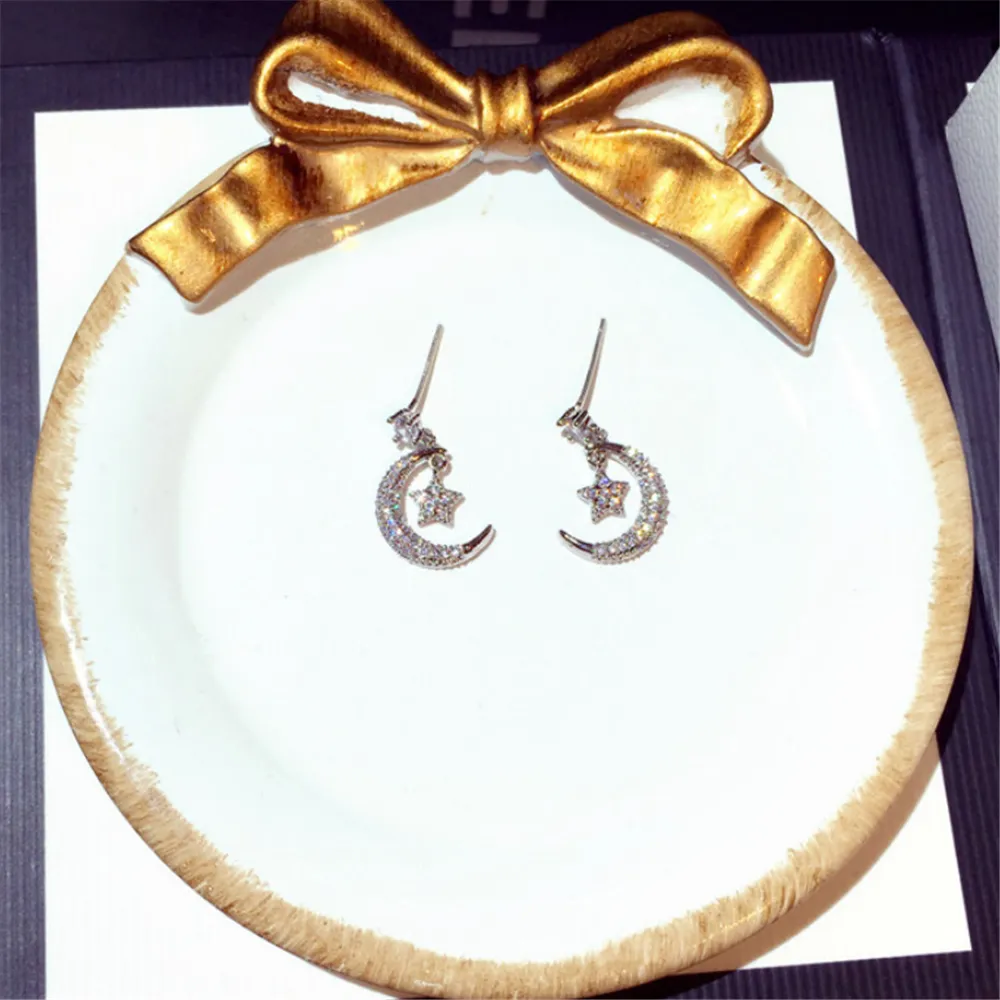 Initial Cubic Zirconia Statement Earrings