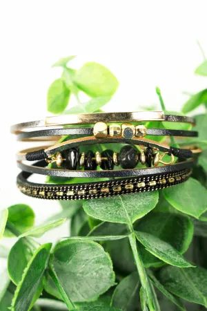 Kacy Black Multi-Strand Magnetic Bracelet