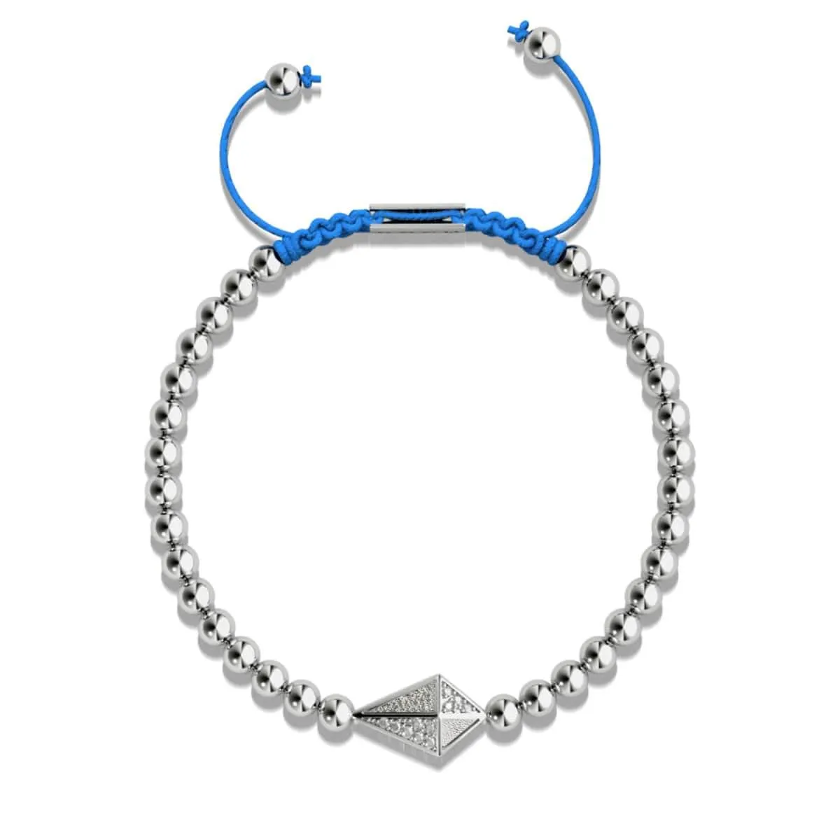 Kite | Silver & Blue | Crystal Macrame Charmballa Bracelet