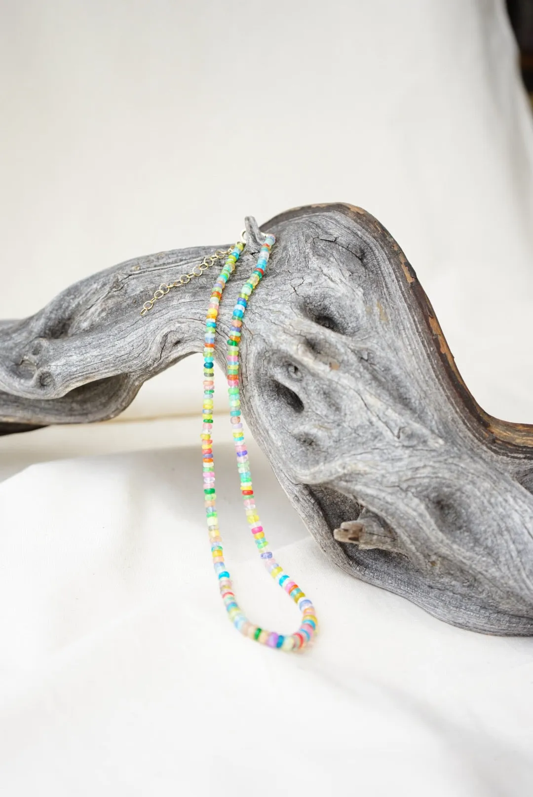 Knot Mini Rainbow Opals Layering Necklace
