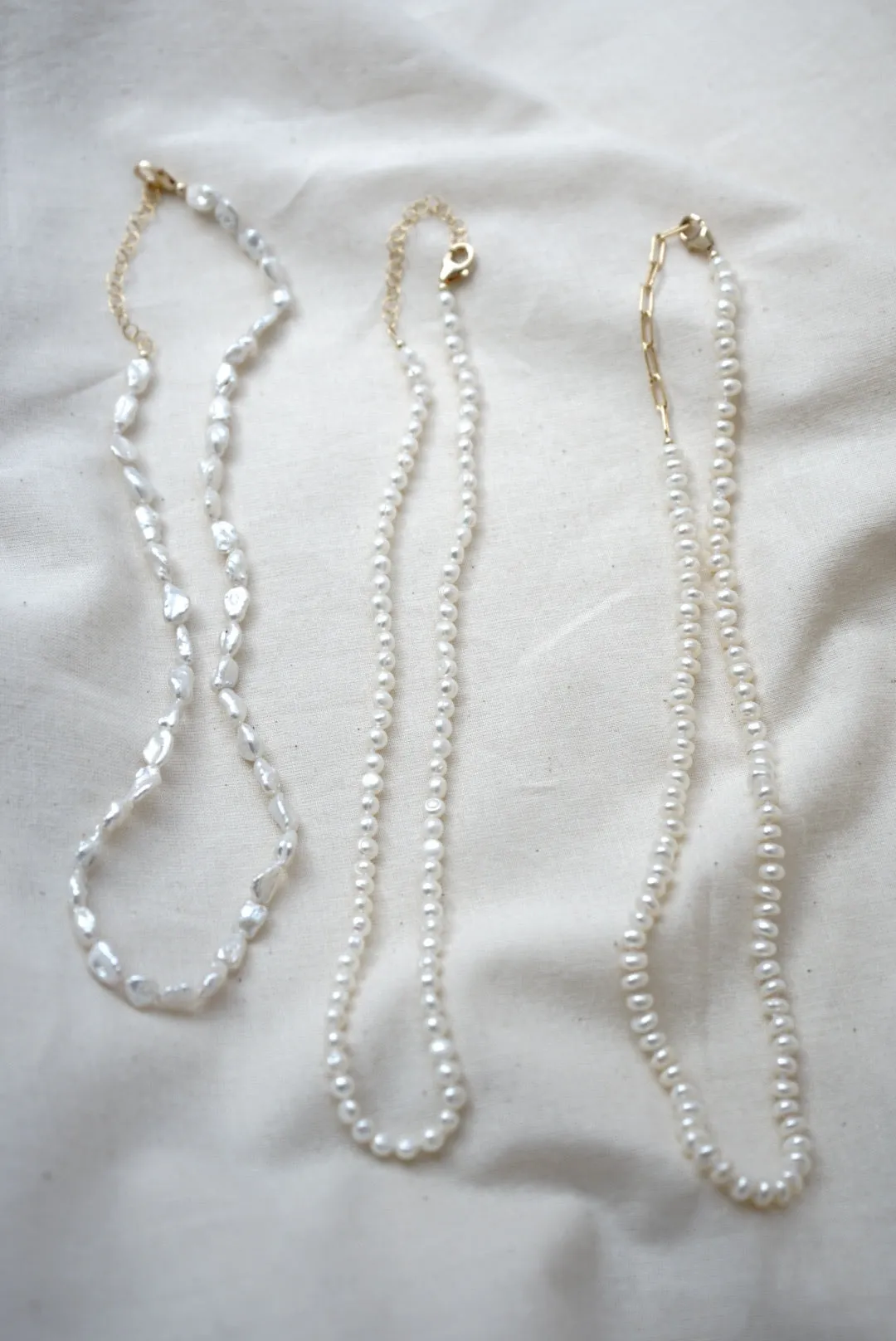 Knotted Pearl Rondelles Layering Necklace