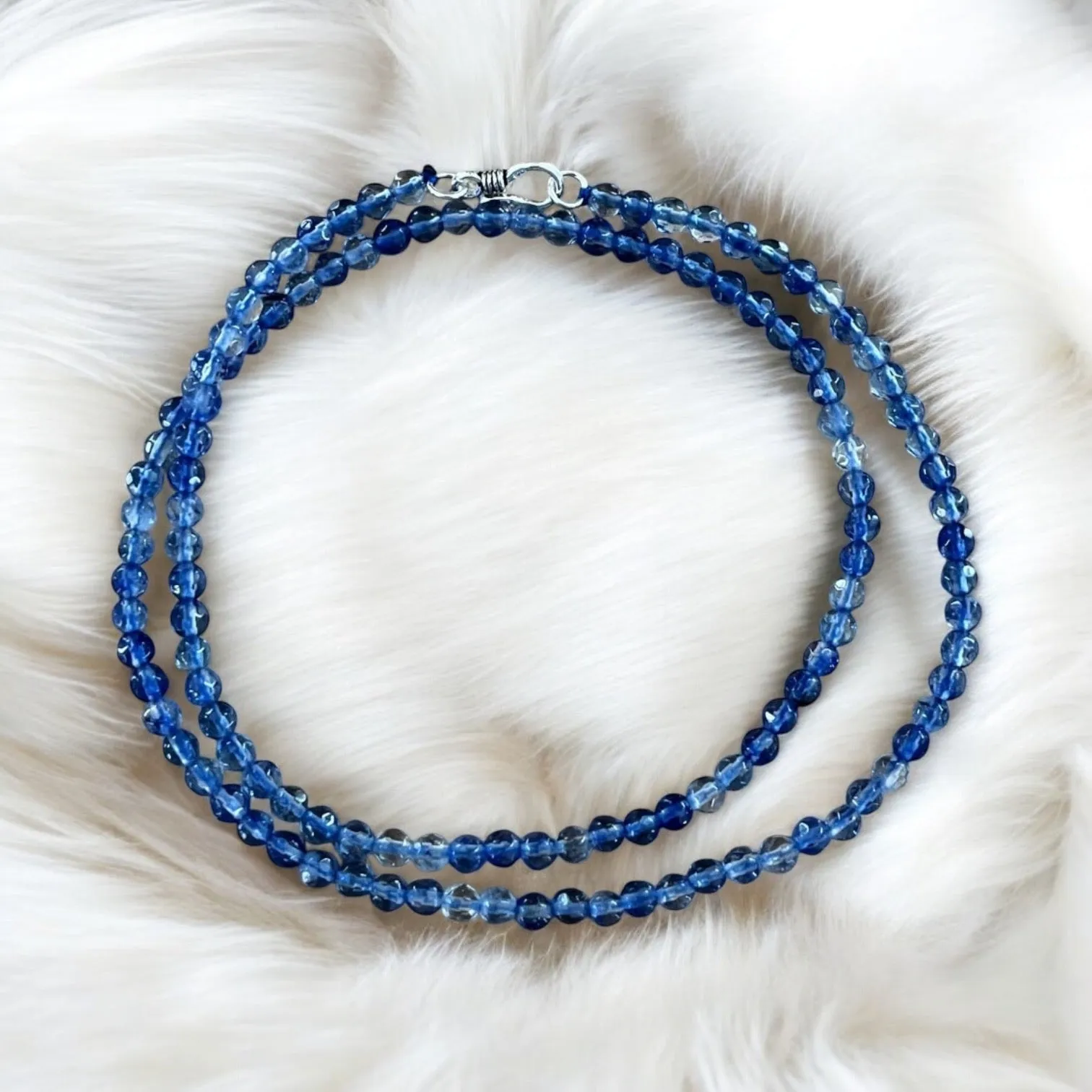 Kyanite 4 mm beaded Necklace 20 inch