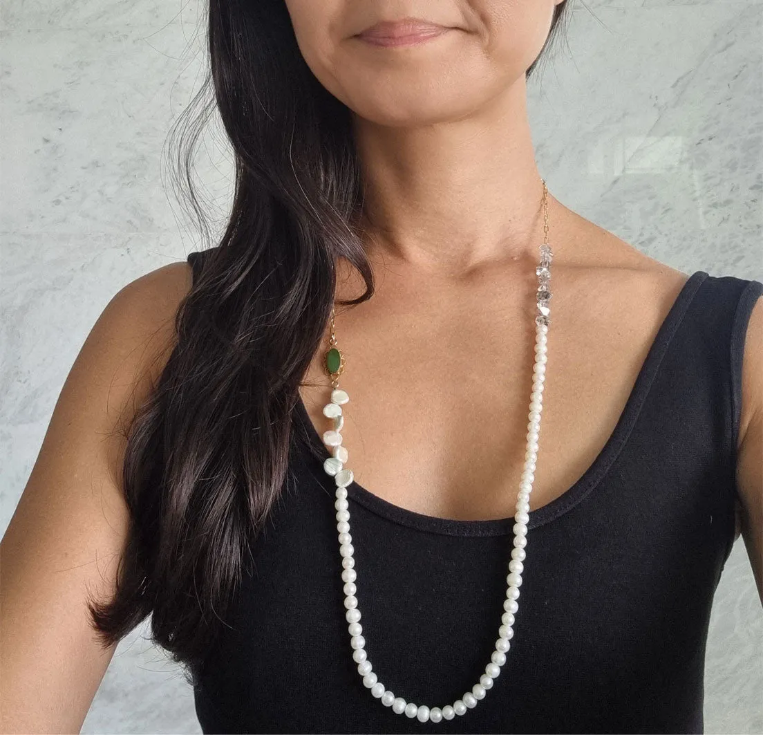 Lady Grey | long pearl chain necklace