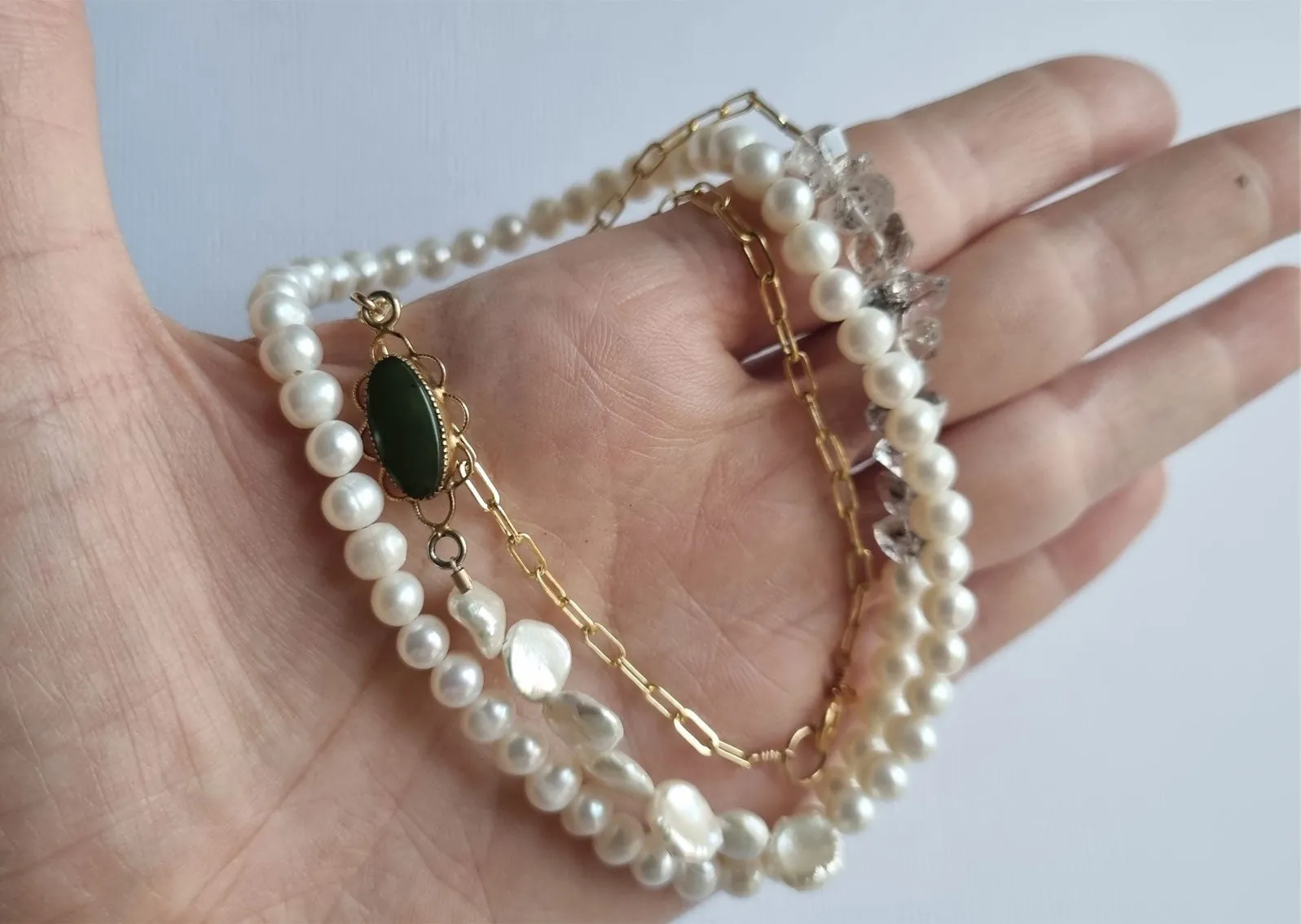 Lady Grey | long pearl chain necklace