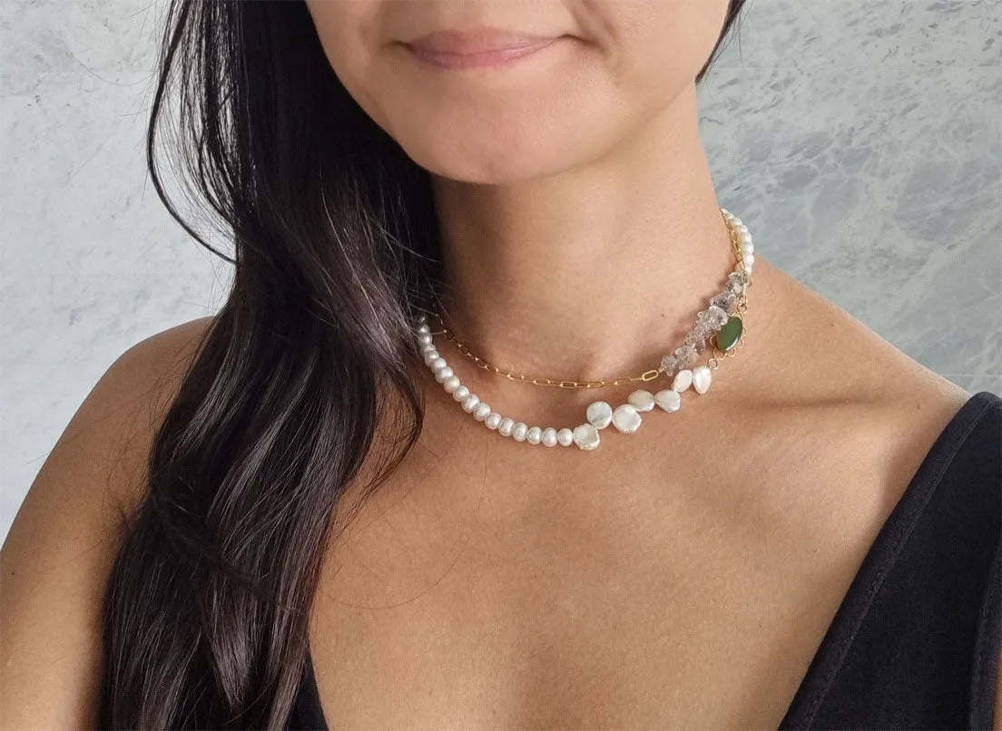 Lady Grey | long pearl chain necklace